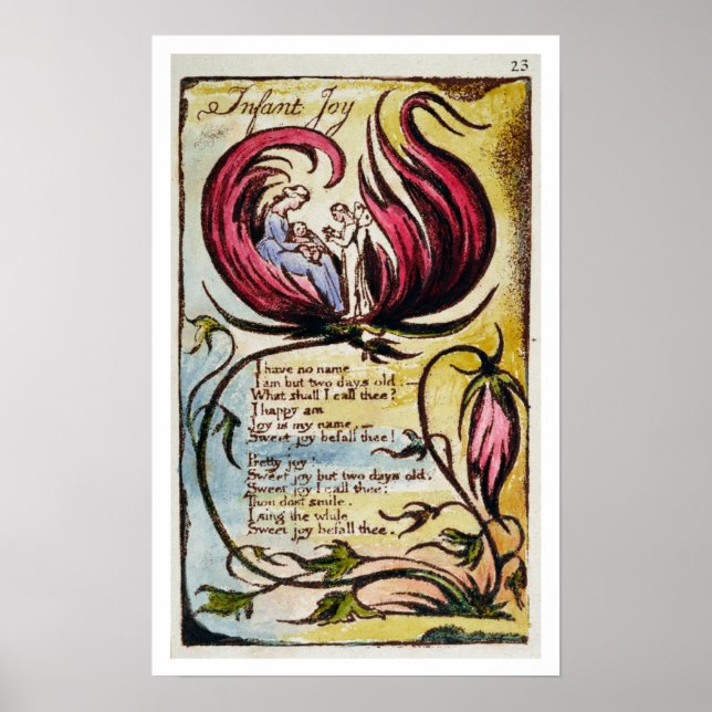 Poster 'Joy Criança', placa 23 de 'Canções de Inocência e (Frente)