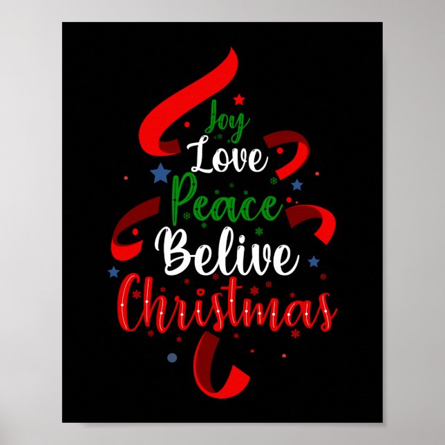 Poster Joy Love Peace Belve Natal (Frente)
