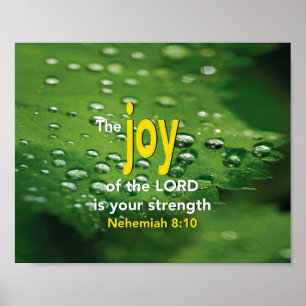 Poster JOY Nehemiah 8:10 Cristão Inspiracional
