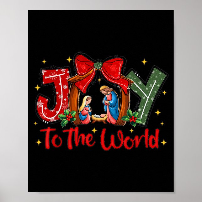 Poster Joy To The World Christian Christmas Coquette Oh H (Frente)