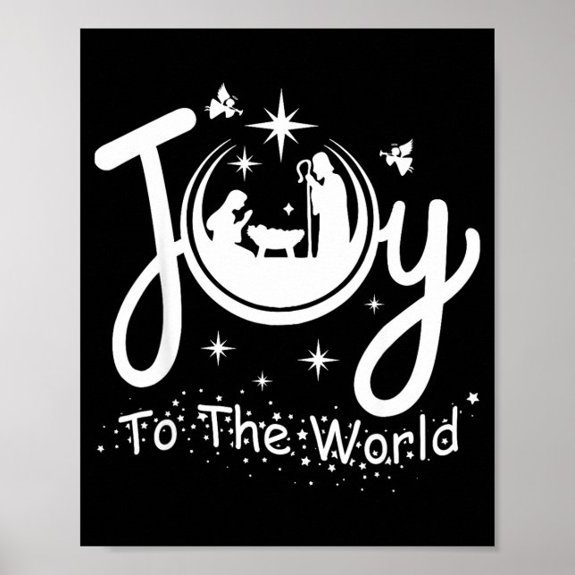 Poster Joy To The World Jesus Christmas Nativity Scene Fa (Frente)