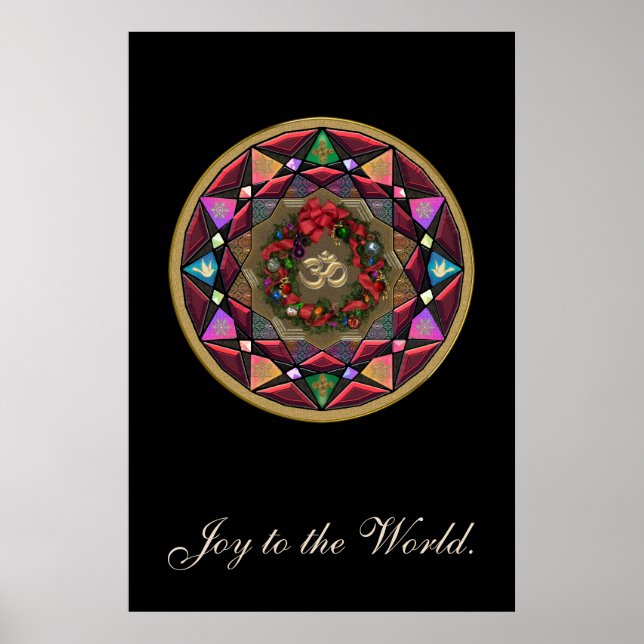 Pôster Joy to the World OM Mandala (Frente)