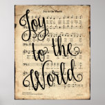 Poster Joy to the World Vintage Hymn Print<br><div class="desc">Joy to the world Vintage Hymn Print</div>