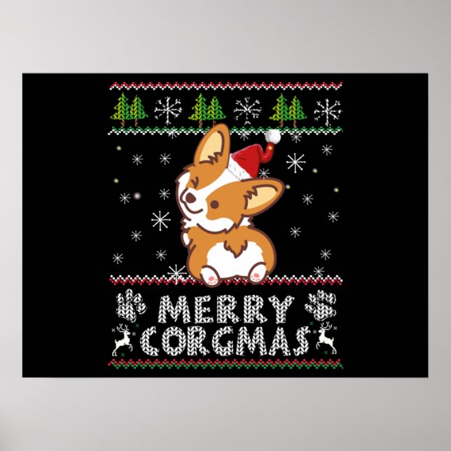 Poster Joyeux Corgmas Noel Corgi (Frente)
