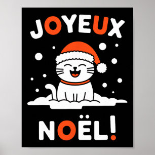 Poster Joyeux Noël Khao Manee White Cat Papais noeis de N
