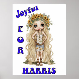 Poster Joyful Kamala Harris Presidente Hippie Boho