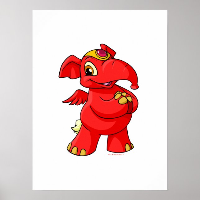 Poster Joyful red Elephante (Frente)