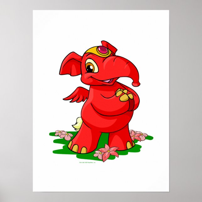 Poster Joyful red Elephante em Shenkuu (Frente)