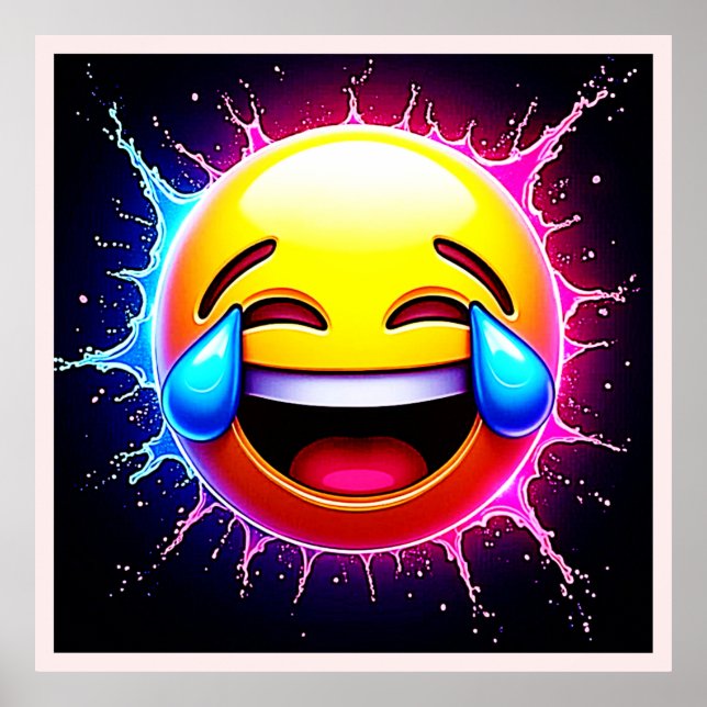 Poster Joyful Splash: Laughing Emoji Art (Frente)