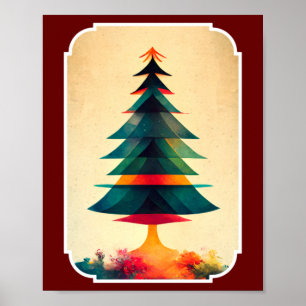 Poster Joyfull Christmas Tree Geométrico Artsy Design