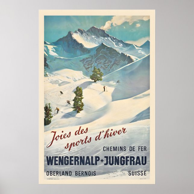 Poster Joys of Winter Sports - Wengernalp Jungfrau (Frente)