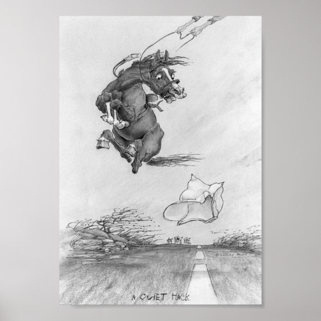 Pôster JT08 "A Quiet Hack" preto e branco (Frente)