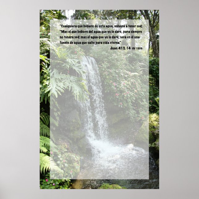 Pôster Juan 4:13 con Cascada (Frente)