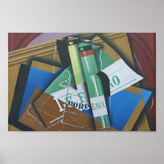 Poster Juan Gris - A garrafa Bordeaux (Frente)