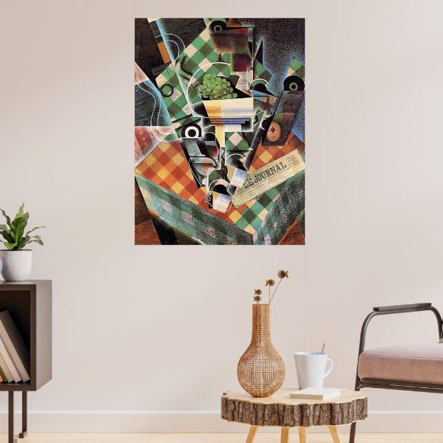 Poster Juan Gris - Vida Estática com Tablecloth Verificad (Sala de Estar 3)