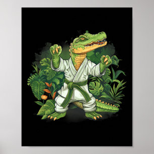 Poster Judô Crocodilo Natureza Kickboxing Taekwondo Artes