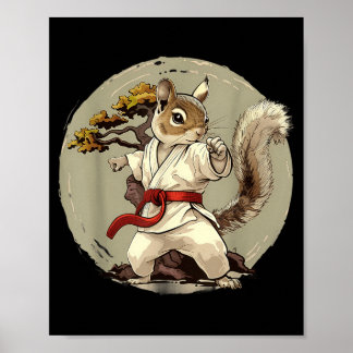 Poster Judô Esquilo Árvore Bonsai Kickboxing Taekwondo