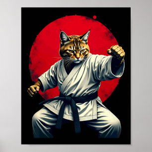 Poster Judo Karate Cat Para Homens