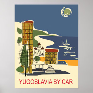 Poster Jugoslávia de carro
