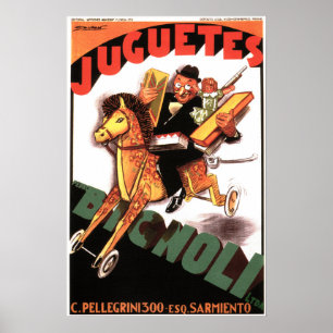 Poster JUGUETES BIGNOLI Italian Toy Store Achille Mauzan