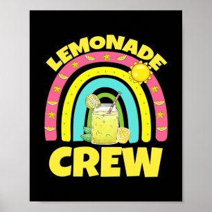 Poster Juice Lemonade Crew Rainbow para Meninas Crianças