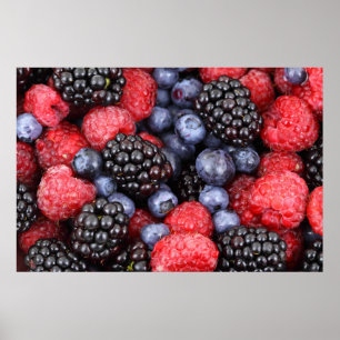 Poster Juicy and Ripe Berry Fruit Medley