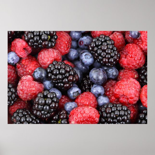 Poster Juicy and Ripe Berry Fruit Medley (Frente)