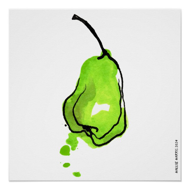 Pôster Juicy Green Pear (Frente)