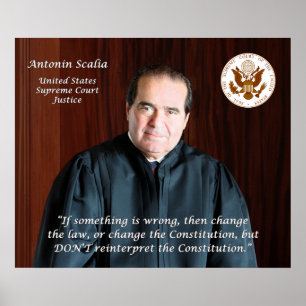 Pôster Juiz do Tribunal Supremo Antonin Scalia & selo da
