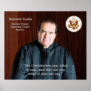 Poster Juiz do Tribunal Supremo Antonin Scalia & selo da