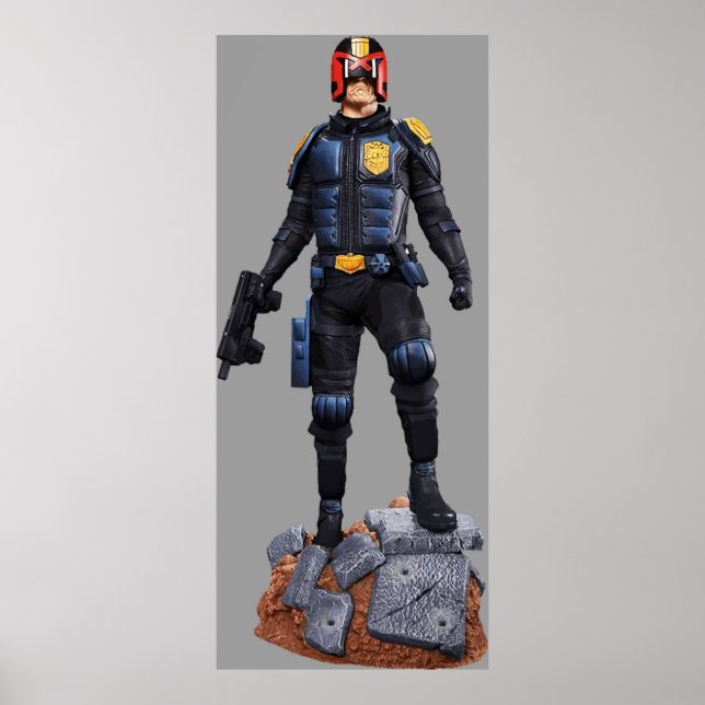 Poster juiz dredt comic charcter herói (Frente)