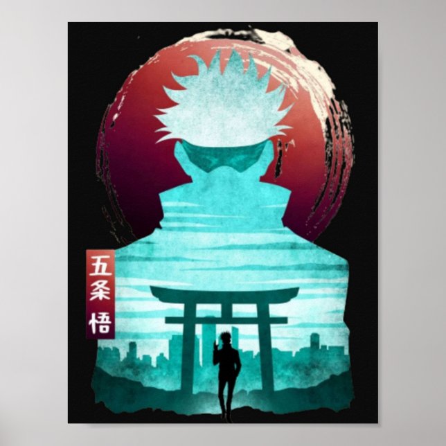 Poster jujujutsu kaisen anime kawaii sukuna gojo satoru (Frente)