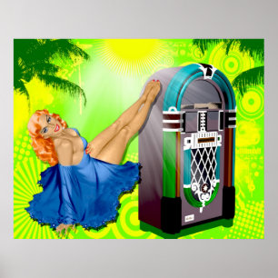 Pôster Jukebox do vintage