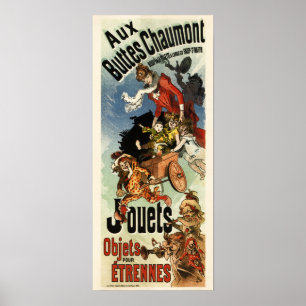 Poster JULES CHERET Aux Buttes Chaumont Jouets Francês