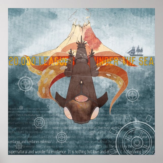 Poster Jules Verne 20000 ligas sob o mar (Frente)