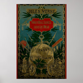 Pôster Jules Verne Voyages Extraordinários
