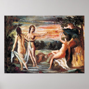Poster Julgamento de Paris por Paul Cezanne