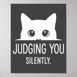 Poster Julgando Você Silenciosamente - Gato Engraçado