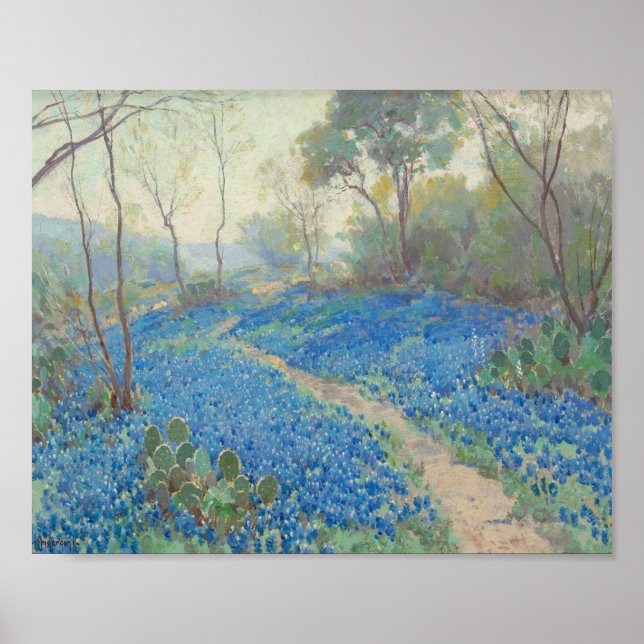 Poster Julian Onderdonk - Uma encosta do Bluebonnets (Frente)