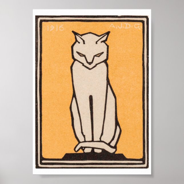 Poster Julie de Graag Sitting Cat (Frente)