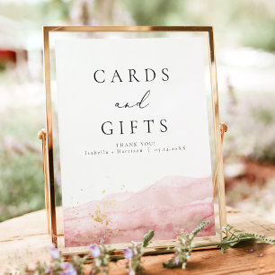 Poster JULIEN Blush Watercolor Dourado Cards e Sinal de p