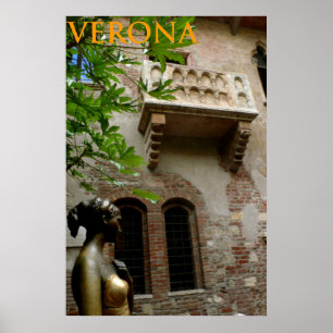 Pôster juliet & juliet's balcony verona italy