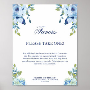 Poster Juliette Dusty Blue Favorece Sinal de Casamento