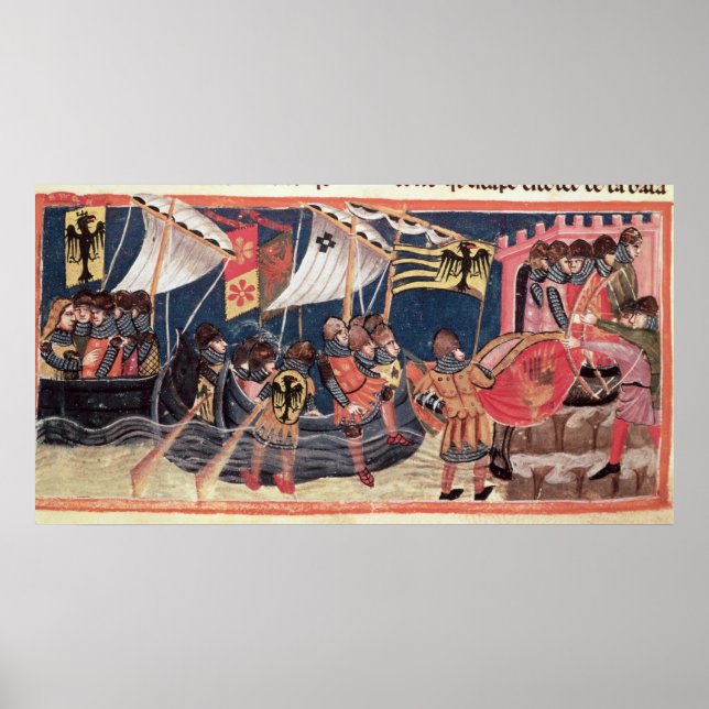 Poster Júlio César aterrisando na Inglaterra (Frente)