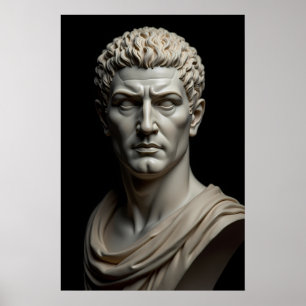 Poster Julius Caesar Portrait, Icônica Liderança Romana