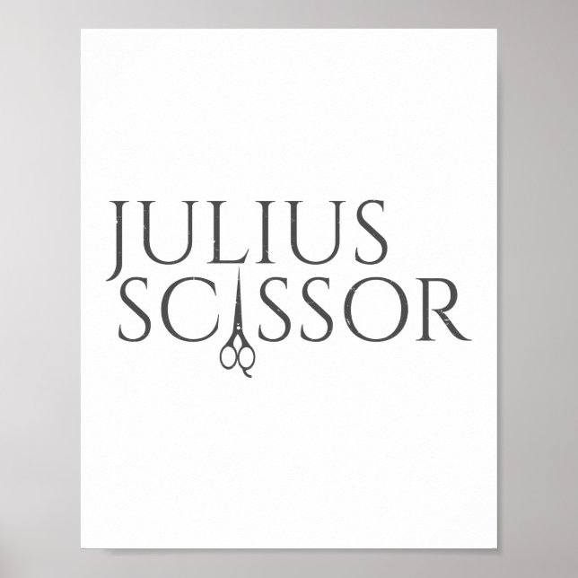 Poster Julius Scissor Hair Stylist Hairdresser Barber (Frente)