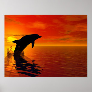 Poster Jumping dolphin