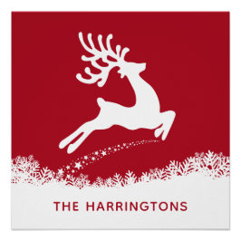 Pôster Jumping Reindeer - poster de nome personalizado