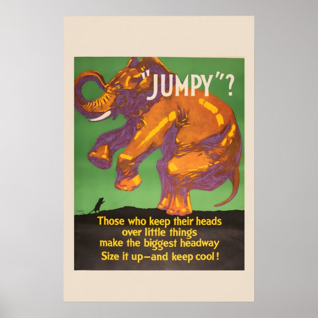 Poster Jumpy Keep Cool! - Negócios Mather da década de 19 (Frente)