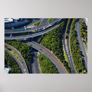 Poster Junção aérea sobre autoestrada